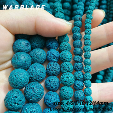 Naturais Contas de Pedra Vulcânica Rock Lava Rodada Beads Pedra Solta 4 Verde Azul-14mm Para DIY Colar Pulseira fazer jóias wbl 2024 - compre barato