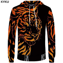 KYKU-Sudadera con capucha de tigre para hombre, suéter de Animal con bolsillo, talla grande, Sudadera con capucha 3d, ropa de calle informal, 2018 2024 - compra barato