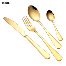 Conjunto de talheres dourado de aço inoxidável, conjunto de comida ocidental, conjuntos de mesa, garfo, faca, aparelho de jantar, casamento 2024 - compre barato