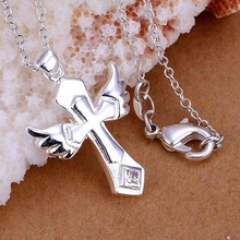 P229 Free Shipping silver plated Necklace, 925 fashion silver jewelry Big wings Cross /IFRPYXII IFRPYXII 2024 - buy cheap