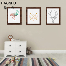 HAOCHU Minimalist Nordic Black White Abstract Animals Love Arrow Oil Poster Kids Room Home Decor Wall Picture Canvas Painting 2024 - buy cheap