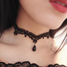 White Black Flower Choker Necklace Crystal Elegant Clavicle Lace Necklace Clavicle Charm Chain Women Accessories 6C0916 2024 - buy cheap