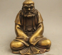 Estatua de budismo chino, asiento de cobre de 9 pulgadas, eminente monje Dharma Bodhidharma Damo 2024 - compra barato