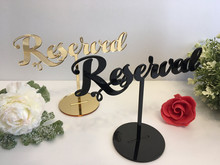 Reserved sign Reception Wedding Table Seating Signs Freestanding Gold Black Acrylic 2024 - buy cheap