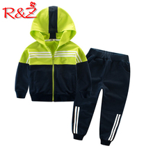 R&Z children's suit 2019 spring and autumn new children's sports suit cotton color matching big boy two-piece boy jacket 2024 - buy cheap
