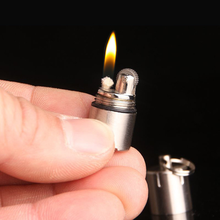 Компактная керосиновая мини-зажигалка в виде капсулы, бензиновая зажигалка, зажигалка с надувкой, бензиновая зажигалка с шлифовальным кругом, уличные инструменты 2024 - купить недорого