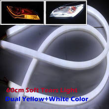 MOTOWOLF 2PCS 60CM Car LED Turning Light Double Color Car-styling Soft Tears Strips Angel Eye Lamp Daytime Running Lights 2024 - buy cheap