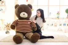 stuffed plush toy huge 180cm stripes sweater brown teddy bear plush toy soft doll hugging pillow birthday gift b1365 2024 - buy cheap