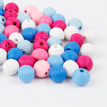 50pcs/lot Fashion Beads Wooden Threaded Balls Loose Beads For DIY Jewelry Making Earrings Necklace Findings 2024 - buy cheap