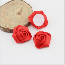 Cheap 200Pcs/lot DIY Hand Made DIA 3.5CM Satin Rose Artificial Ribbon Flower For Make Bridal Bridesmaid Wedding Bouquet Decor 2024 - buy cheap