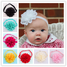 60pcs/lot Elastic Headband Chiffon Flower Head band Newborn Hair Band Kids Hair Accessories 2024 - buy cheap