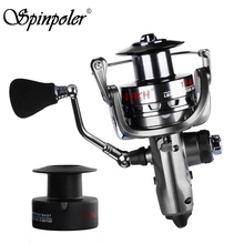 Spinpoler TF-FR carretes giratorios de 2 velocidades, freno doble alimentador de carpas para pesca 12 + 1 s rodamientos, bobina de arrastre máximo 2024 - compra barato