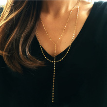 Ожерелье Martick женское, двойная цепь из полированного серебра 925 пробы в форме губ золотого цвета, GSN76 2024 - купить недорого