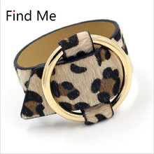 Find Me Fashion Vintage Adjustable Long Leopard Grain Bracelet For Women Punk Color Big Leather Bracelets & Bangles Jewelry 2024 - buy cheap