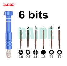 With 0.6Y 0.8 Pentalobe 1.5 Phillips Slotted T5 T6 Repair Tool 6 in 1 Screwdriver Kit for iPhone 4 5 6 7 Samsung Sony LG HTC 2024 - buy cheap