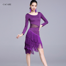 CACARE Latin Dance Dress NEW SALE Tassels Fringe Dress Latina Salsa Dance Costumes Flapper Tango 3 Choices D0704 Lace Waist 2024 - buy cheap