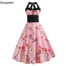 2020 Casual Floral 50s 60s Retro Vintage Dress Summer Women Robe Rockabilly Swing Pinup Vestidos Sexy Elegant Party Dresses 2024 - buy cheap