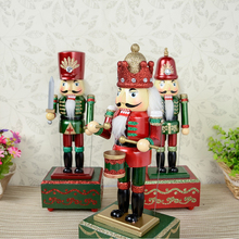 Brinquedo ht056 31cm caixa de música de quebra-nozes pintada fina soldados com nozes requintado caixa de presente de natal 2024 - compre barato