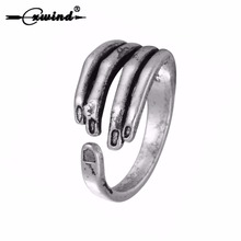 Cxwind Creative Punk Midi Retro Skull Skeleton Ring Antique Hand Finger Ring For Women Jewelry Open Nail Rings Bijoux 2024 - buy cheap
