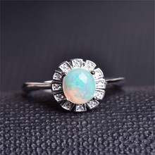 Natural Fire Opal Ring Genuine Solid 925 Sterling Silver Women Gemstone Rings Fine jewelry wholesale 2024 - buy cheap