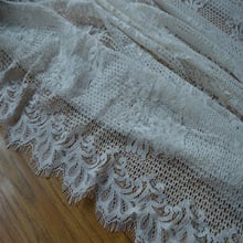 1.6Meters Width(3Meters/Lot)White Flower Alencon Eyelash DIY Lace Fabric for Garments and Wedding Decoration-16082107 2024 - buy cheap