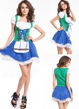 FREE SHIPPING Oktoberfest Ladies Beermaid Garden Maid German Costume Deluxe Blue Pink M XL 2024 - buy cheap