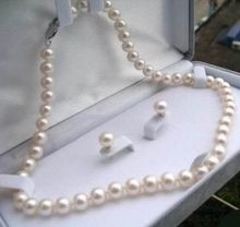 (Order1 mínimo) 8-9mm concha de pérola branca de tati concha, conjunto de brincos e pulseira, joias feitas à mão, pedra natural 18 polegadas 2024 - compre barato