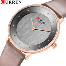 CURREN New Brand Ultra-Thin Women Watches 2018 Gray Genuine Leather Strap Ladies Watch Luxury Quartz Watch Women Montre Femme 2024 - buy cheap