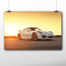 Белый 911 GT3 спортивный автомобиль супер автомобиль обои постеры холст шелк искусство печатная рамка живопись для декора комнаты 2024 - купить недорого