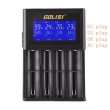 GOLISI S4 4 слота 2A умный ЖК-аккумулятор зарядное устройство для литий-ионных аккумуляторов 18650 26650 AA & AAA Ni-MH Ni-cd 2024 - купить недорого