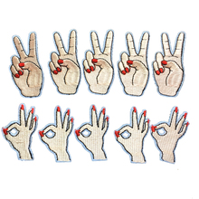 20PCS/lot Small OK Victory Gestures Patches Iron on Patches for Clothes Bags DIY Decorative Applique Hand Embroidered Patches 2024 - buy cheap