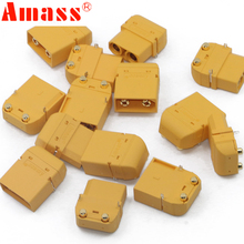 Amass-conector fêmea e macho xt90pw, plugue tipo bala, latão, dourado, rc, bateria, lipo, pcb, conector, peças 2024 - compre barato