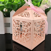 Candy box 50Pcs/lot Bride Groom Wedding Candy Box Laser Cut Hollow Candy Chocolates Bag Birthday Party Invitations Gifts Box 2024 - buy cheap