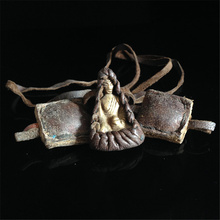 TNL391 Tibetan Pocket Buddha Amulet Medicine God with Cow Leather Rope 2024 - buy cheap