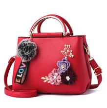 Brand Shoulder Messenger Bag for Women Vintage imitation flower applique Handbag luxurious PU square Bag Feminine Cross body 2024 - buy cheap