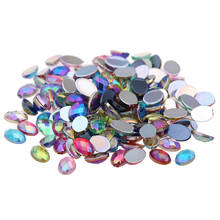 6X8mm 500pcs Many AB Colors Flatback Oval Shape Earth Facets Acrylic Rhinestones Glue On Glitter Beads DIY Fabric Garments 2024 - buy cheap