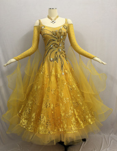 Standard Ballroom Dance Dress Adult 2021 New Yellow Waltz Dancing Costume Women Ballroom Competition Dance Dresses 2024 - buy cheap