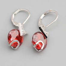 Fetching Red Garnet 10*10mm Semi-precious Silver Cool For Womens Earrings ED0682 2024 - buy cheap