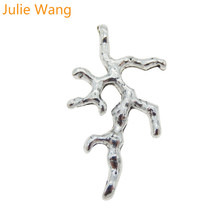 Julie Wang-Colgante con forma de rama de árbol, accesorio de joyería de Color plateado antiguo, 20 Uds. 2024 - compra barato