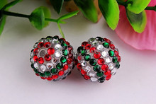 Kwoi vita 20mm rojo/Verde/color claro 100 unids/lote resina cuentas de diamantes de imitación bola para niños niñas de fabricación de la joyería 2024 - compra barato