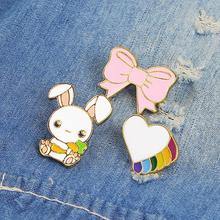 Cute Cartoon Enamel Brooch Pin Animal Rabbit Pattern Clothes Badge Jewelry Decor hot 2024 - buy cheap