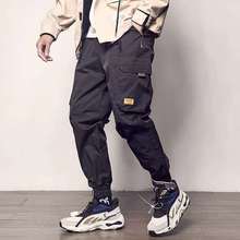 2022 Pockets Cargo Pants Men Color Patchwork Casual Jogger Fashion Tactical Trousers Tide Harajuku Streetwear 2024 - compre barato