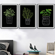 Gohipang Canvas Pictures Decor Kitchen Office Wall Potted Plant And Letters A4 Painting Art Printed Nordic Style Fashion Posters 2024 - buy cheap
