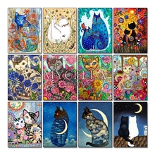 Diamond Embroidery Cartoon cat 5D Diy Diamond Painting cross stitch Animals Full square Diamond Mosaic picture Home Decoration 2024 - buy cheap