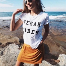 Vegan Vibes T-shirt aesthetic t shirt vegan t shirt tees vegetarian t shirt Unisex fashion tops tees t shirt casual tops outfit 2024 - buy cheap