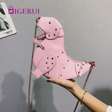 DIGERUI Rivet Personality Dinosaur Design Fashion Leather Crossbody Bag Women Chain Purse Female Shoulder Bag Gift 2024 - buy cheap