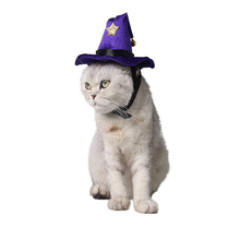 Fantasia para cães e gatos, cosplay fofa ajustável de estrela roxa com chapéu afiado, para festas de aniversário, 1 peça 2024 - compre barato