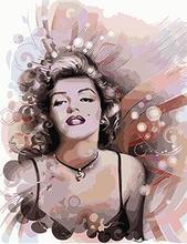 MaHuaf-W802 Charming Marilyn Monroe painting by numbers on canvas wall pictures coloring by numbers with acrylic paints 2024 - buy cheap