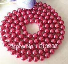 Fshion colar nobre de 8mm, corda longa com pérolas simuladas, vermelha, rosada, faça joias, presentes 36 polegadas my3347 2024 - compre barato
