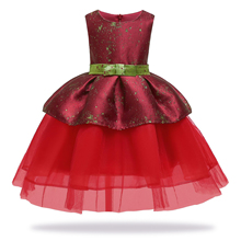 Ropa para niñas pequeñas, tutú elegante para fiesta de cumpleaños, rojo, dama de honor, 2020 2024 - compra barato